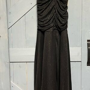 City Streets Black Glitter Prom Dress